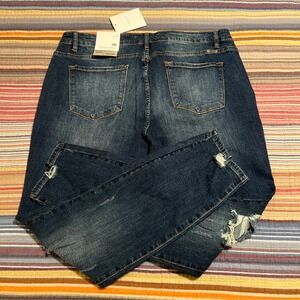 Kancan Mid Rise‎ Super Skinny Jeans Distressed Dark Wash Size 3XL